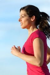 Woman running portrait