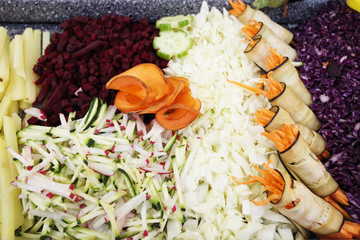 a vegetables on a counter