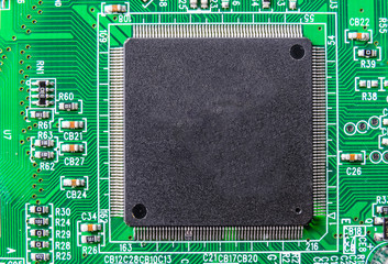 Radio components on a printed circuit board