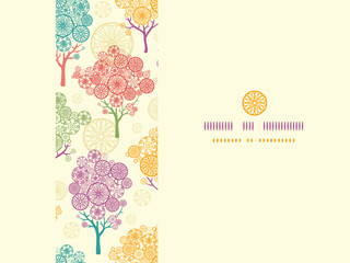 Vector colorful abstract trees horizontal seamless pattern