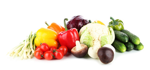 Fresh vegetables isolated on white