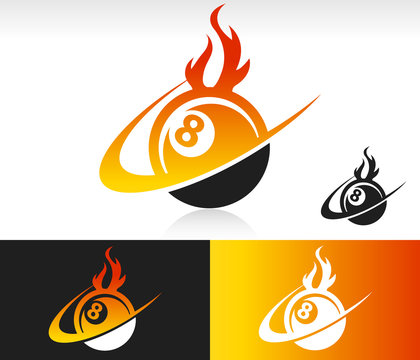 Fire Swoosh Eight Ball Icon