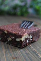 Brownie with fork