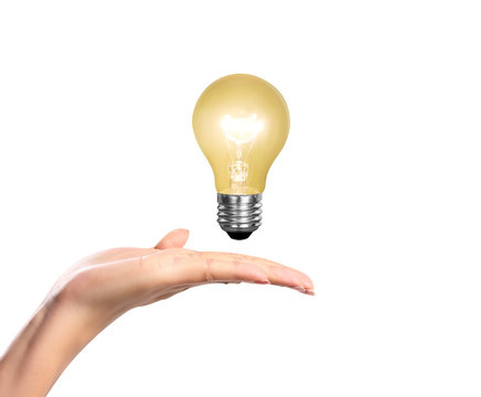 light bulb in a hand