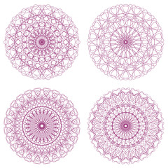 Set of Vector Guilloche Rosettes