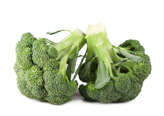 branches of cabbage of a broccoli on a white background