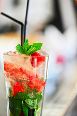 Strawberry mohito cocktail