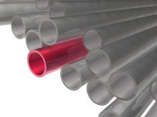 Red and grey pipes