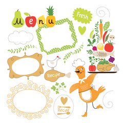 healthy eating, food illustrations collection