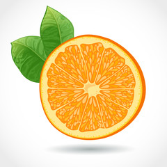 Fresh juicy piece of orange isolated © Yuzach