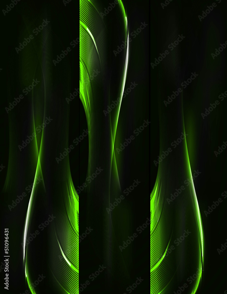 Wall mural abstract colorful green header wave vector illustration