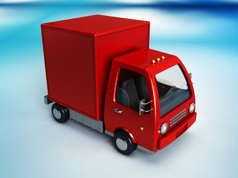 red delivery truck