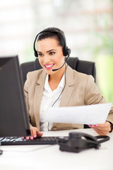 telemarketer working in office