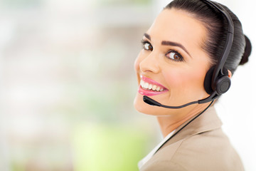 call center telemarketer with headset