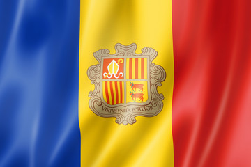 Andorran flag - obrazy, fototapety, plakaty
