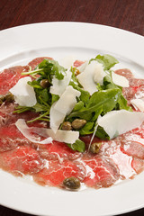 Meat Carpaccio with Parmesan Cheese