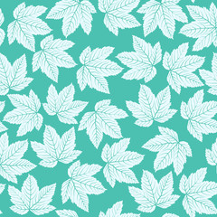 Seamless maple leaf pattern vector illustration