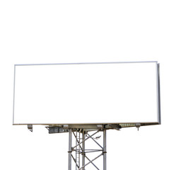 Blank billboard isolated on white