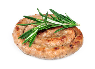 Delicious grilled sausages with rosemary