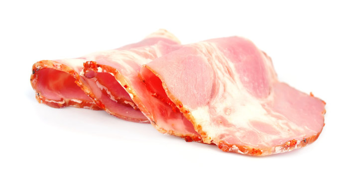 Sliced pork bacon