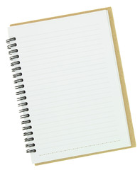 Blank notebook isolated on white - obrazy, fototapety, plakaty