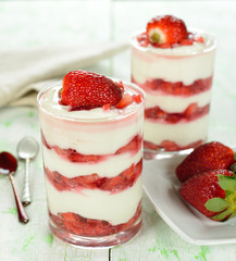 Dessert with strawberries
