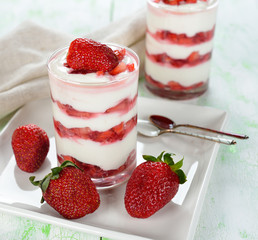 Dessert with strawberries