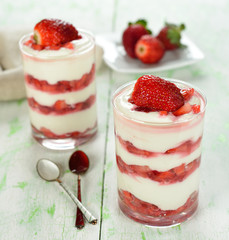 Dessert with strawberries