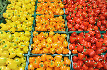 viele bunte Paprika
