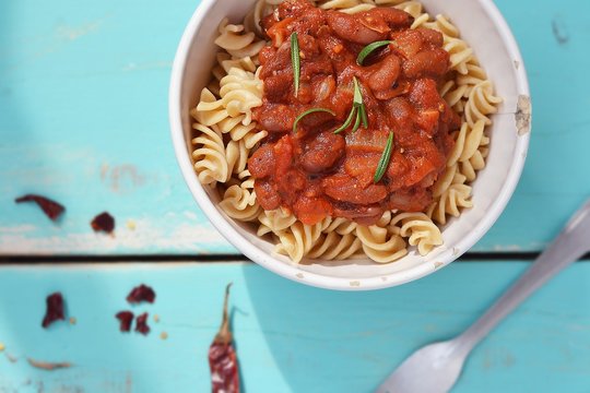 Pasta With Tomato Sause And Beans