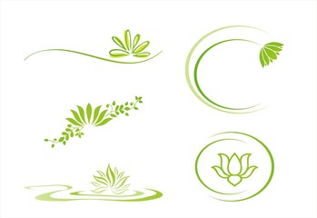 Fototapeta premium water lily , Buddha , Eco friendly business logo design, India
