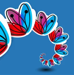 Stickers pour porte Fleurs abstraites conception d& 39 illustration vectorielle de printemps.