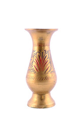 Antique copper vase isolated on a white background