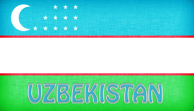 Linen flag of Uzbekistan
