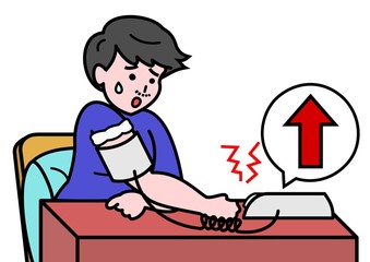 血圧が上った男性