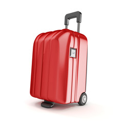 red suitcase isoalted