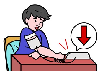 血圧が下がった男性