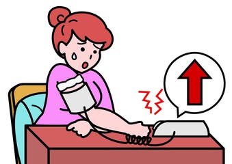 血圧が上った女性