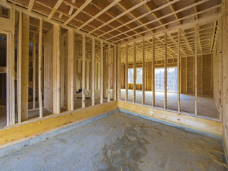 Interior house construction framing