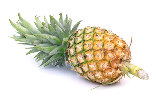 ripe pineapple isolated on white