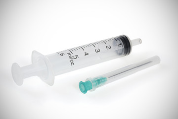 A 5ml syringe and needle