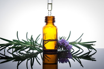 Essential oil with rosemary flowers - 51109270
