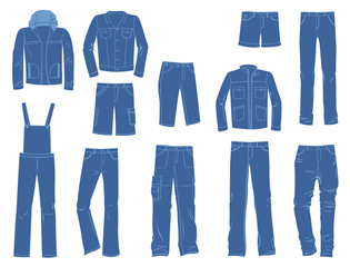 Male denim clothing
