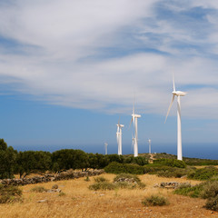 Wind turbines farm