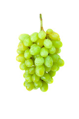 Bunch of green grapes isolated on white