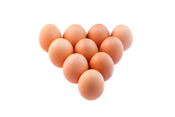 Eggs isolated on white