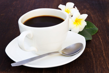 Black coffee, a cup of beans