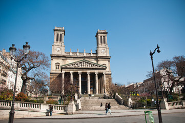 Fototapeta na wymiar Church of St Vincent de Paul w Paryżu
