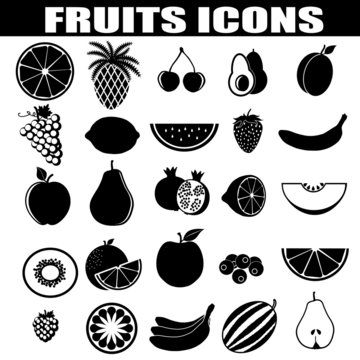 Fruits icons set