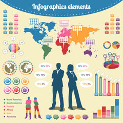 Elementos infográficos para presentación de negocios - obrazy, fototapety, plakaty